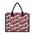 Christmas Santa Skull Pattern Print Canvas Tote Bag