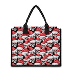Christmas Santa Skull Pattern Print Canvas Tote Bag