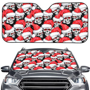 Christmas Santa Skull Pattern Print Car Windshield Sun Shade