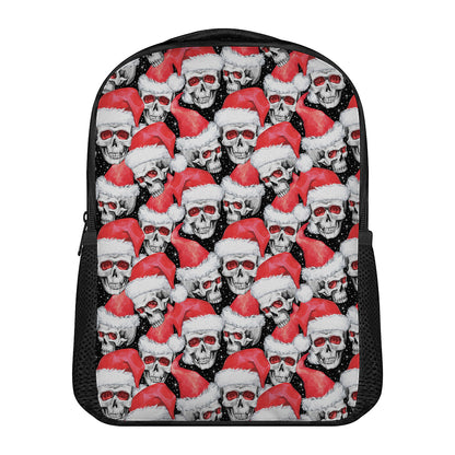 Christmas Santa Skull Pattern Print Casual Backpack