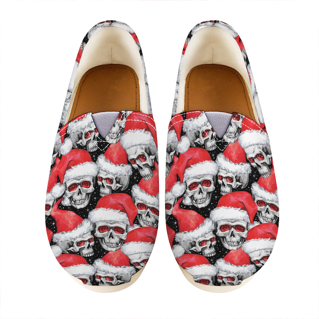 Christmas Santa Skull Pattern Print Casual Shoes