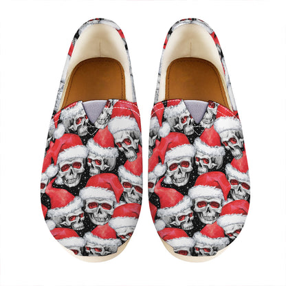 Christmas Santa Skull Pattern Print Casual Shoes
