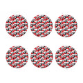 Christmas Santa Skull Pattern Print Coaster Set