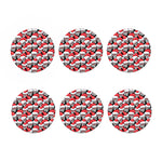 Christmas Santa Skull Pattern Print Coaster Set