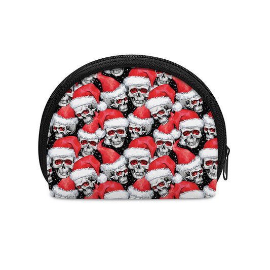 Christmas Santa Skull Pattern Print Coin Purse