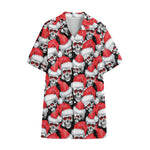 Christmas Santa Skull Pattern Print Cotton Hawaiian Shirt