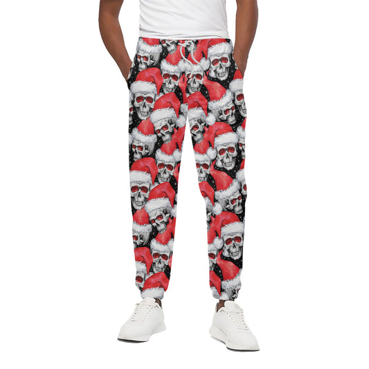 Christmas Santa Skull Pattern Print Cotton Pants