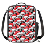 Christmas Santa Skull Pattern Print Crossbody Lunch Bag