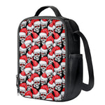 Christmas Santa Skull Pattern Print Crossbody Lunch Bag