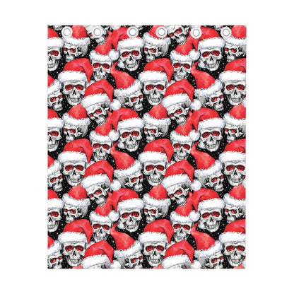 Christmas Santa Skull Pattern Print Curtain