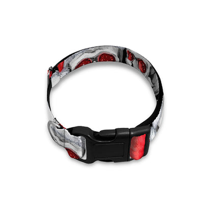 Christmas Santa Skull Pattern Print Dog Collar