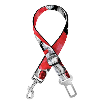 Christmas Santa Skull Pattern Print Dog Seat Belt