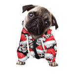 Christmas Santa Skull Pattern Print Dog Zip Up Hoodie