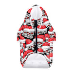 Christmas Santa Skull Pattern Print Dog Zip Up Hoodie