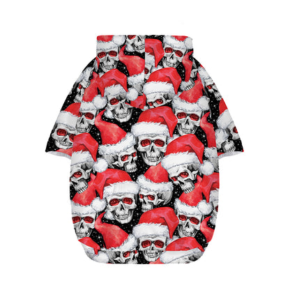 Christmas Santa Skull Pattern Print Dog Zip Up Hoodie