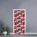 Christmas Santa Skull Pattern Print Door Sticker
