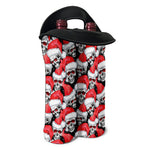 Christmas Santa Skull Pattern Print Double Neoprene Wine Tote