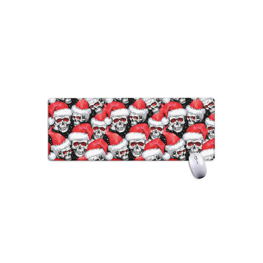 Christmas Santa Skull Pattern Print Extended Mouse Pad