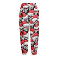 Christmas Santa Skull Pattern Print Fleece Lined Knit Pants
