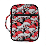 Christmas Santa Skull Pattern Print Front Pocket Bible Bag
