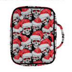 Christmas Santa Skull Pattern Print Front Pocket Bible Bag