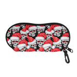 Christmas Santa Skull Pattern Print Glasses Case