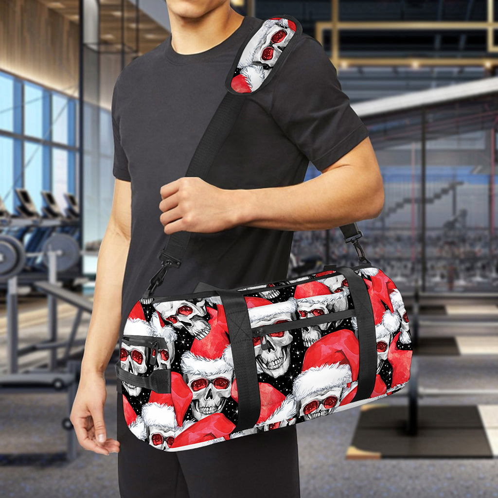 Christmas Santa Skull Pattern Print Gym Bag