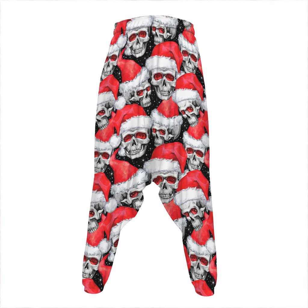 Christmas Santa Skull Pattern Print Hammer Pants