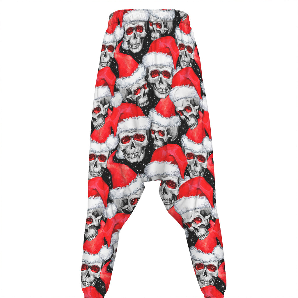 Christmas Santa Skull Pattern Print Hammer Pants
