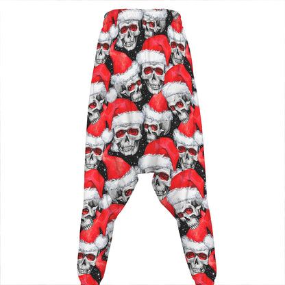 Christmas Santa Skull Pattern Print Hammer Pants