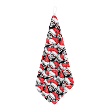 Christmas Santa Skull Pattern Print Hand Towel