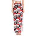Christmas Santa Skull Pattern Print High Slit Maxi Skirt