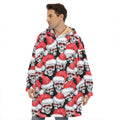 Christmas Santa Skull Pattern Print Hoodie Blanket