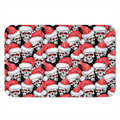 Christmas Santa Skull Pattern Print Indoor Door Mat