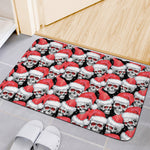 Christmas Santa Skull Pattern Print Indoor Door Mat