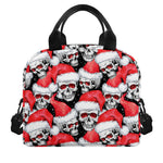 Christmas Santa Skull Pattern Print Insulated Lunch Bag
