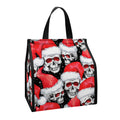 Christmas Santa Skull Pattern Print Insulated Lunch Tote