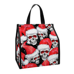 Christmas Santa Skull Pattern Print Insulated Lunch Tote