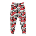 Christmas Santa Skull Pattern Print Jogger Pants