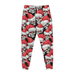 Christmas Santa Skull Pattern Print Jogger Pants