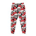 Christmas Santa Skull Pattern Print Jogger Pants