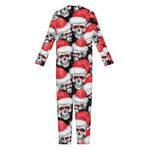 Christmas Santa Skull Pattern Print Jumpsuit