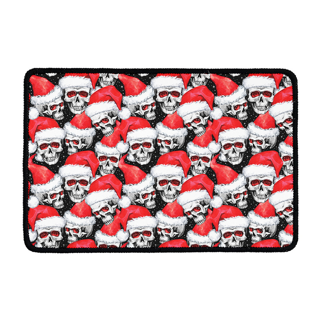 Christmas Santa Skull Pattern Print Kitchen Mat