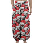 Christmas Santa Skull Pattern Print Lantern Pants