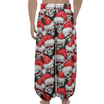 Christmas Santa Skull Pattern Print Lantern Pants