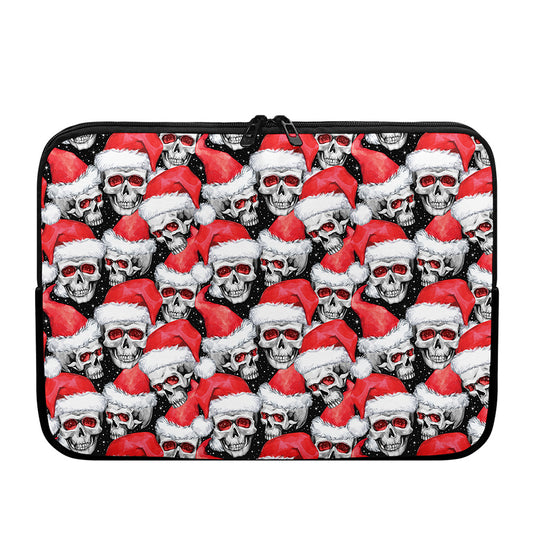 Christmas Santa Skull Pattern Print Laptop Sleeve