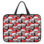 Christmas Santa Skull Pattern Print Laptop Sleeve With Handle