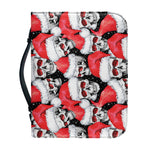 Christmas Santa Skull Pattern Print Leather Bible Cover