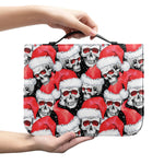 Christmas Santa Skull Pattern Print Leather Bible Cover