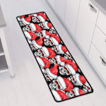 Christmas Santa Skull Pattern Print Long Kitchen Mat